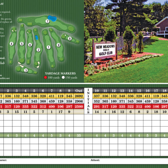 9 Hole Scorecards Golf Associates