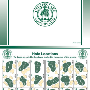 Pin Placement Cards – Golf Associates