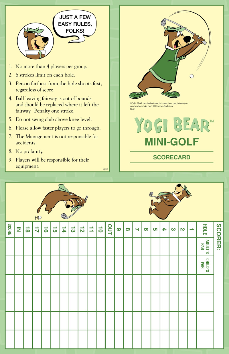 Mini Golf Scorecards Golf Associates