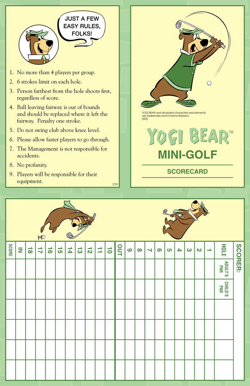 Mini Golf Scorecards Golf Associates Mini Golf Scorecards Golf Associates