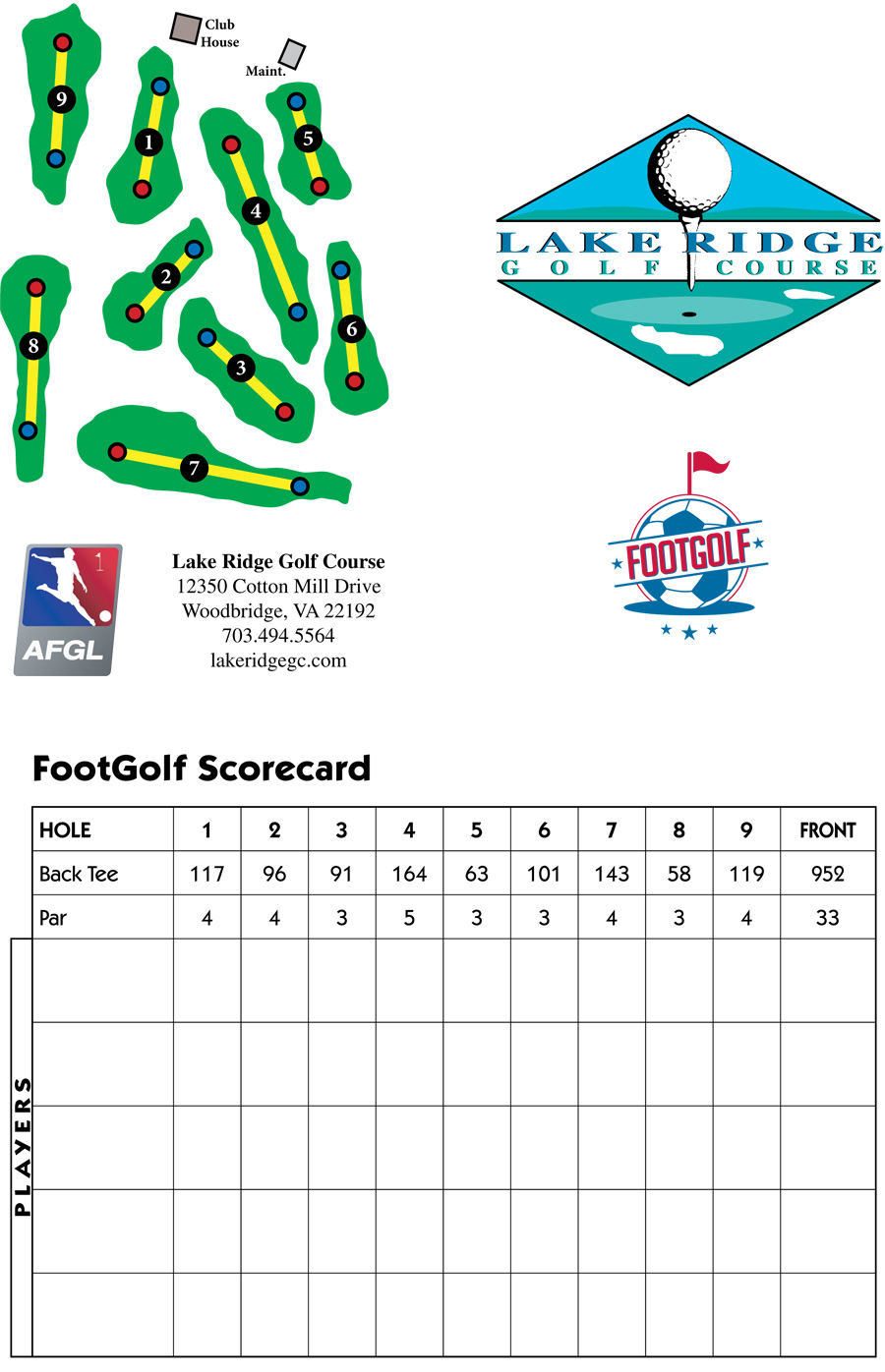 Footgolf Scorecards Golf Associates